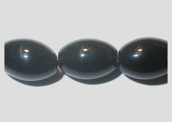 Black Stone - 14 x 10mm Oval - 40cm Strand