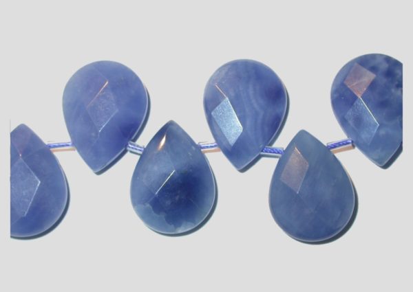 Blue Quartz Faceted Pear - 38cm Strand