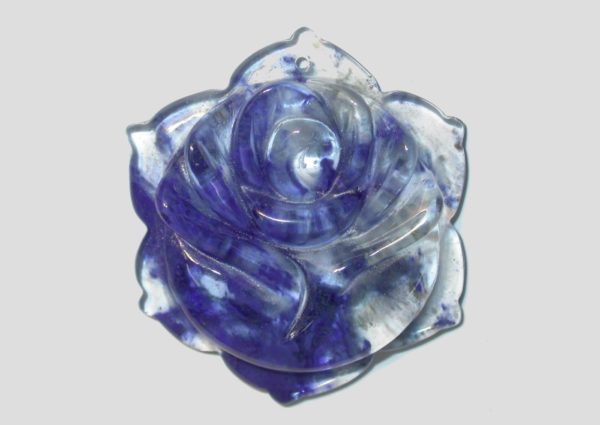 Blueberry Quartz - 35mm Flower Pendant