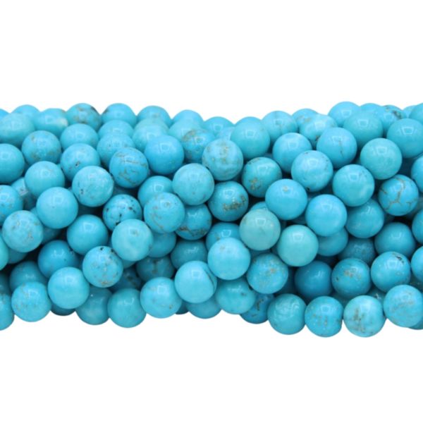 Howlite - Round - 8mm - Blue - 39cm Strand