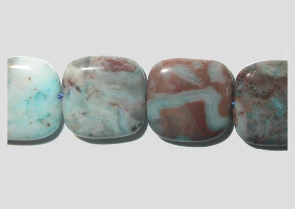 Agate - 15mm Flat Square - 19cm Strand