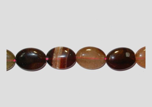 Agate - 20mm Flat Oval - 39cm Strand