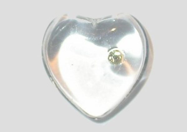 Heart With Diamonte - 10 x 9.7mm - Clear