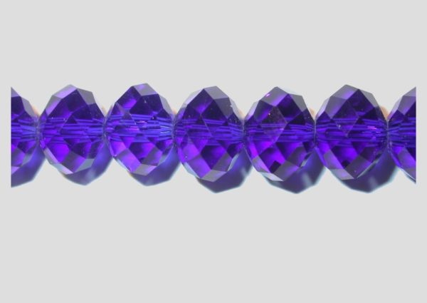 Rondelle - Faceted - 10 x 8mm - Cobalt - 52cm Strand