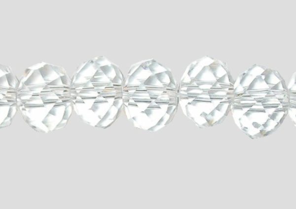 Rondelle - Faceted - 8 x 6mm - Clear - 40cm Strand