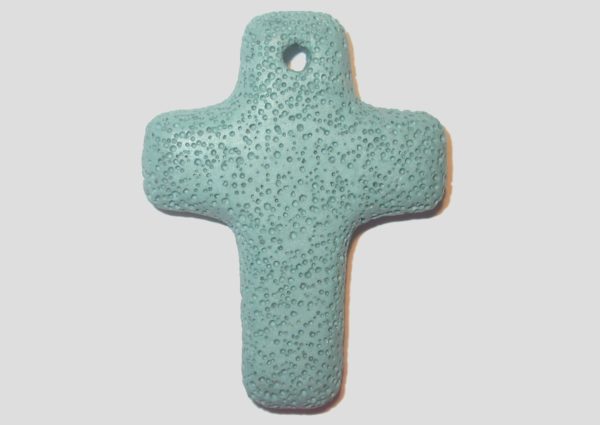 Cross - 65 x 48mm - Dyed Lava - Blue