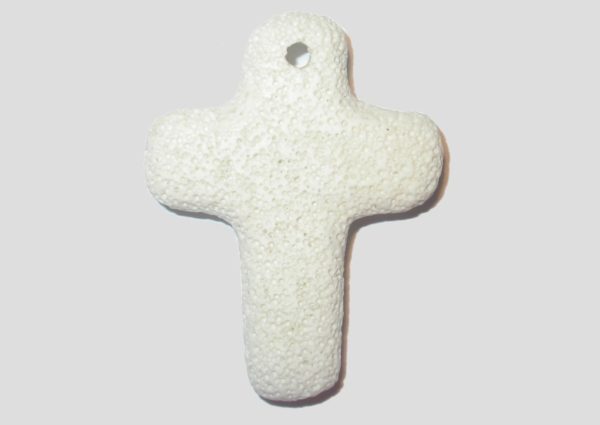 Cross - 65 x 48mm - Dyed Lava - White