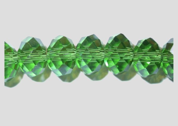 Rondelle - Faceted - 8 x 6mm - Emerald - 40cm Strand