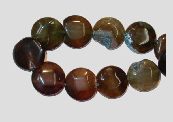 Agate - 20mm Flat Coin - 39cm Strand