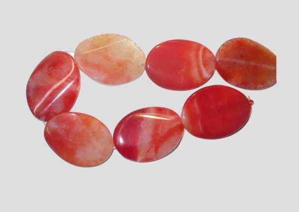 30 x 40mm Dyed Pink Agate Oval - 41cm Strand