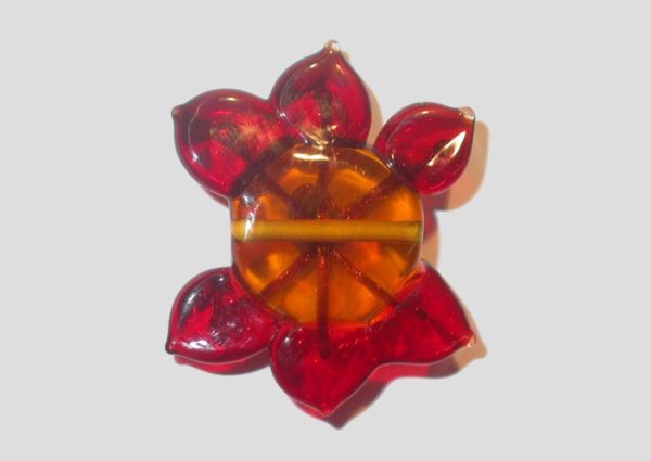 Czech Lampwork Flower - 33mm - Fireopal