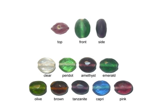 Faceted Oval - 16 x 11mm - Assorted Transparent Colours