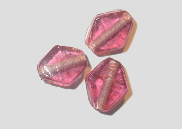 Flat Diamond Shape - 10mm - Pink