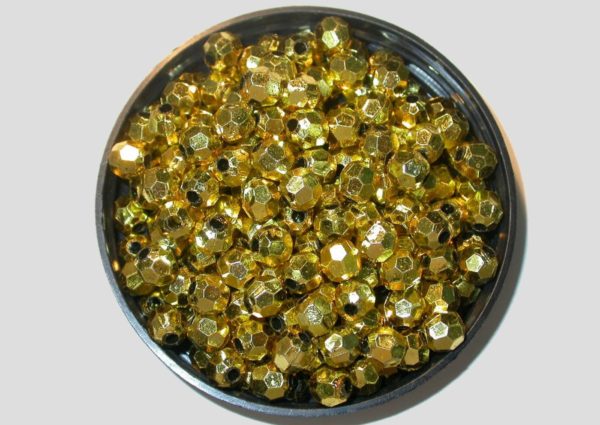 Faceted - 8mm - Gold - Price per gram