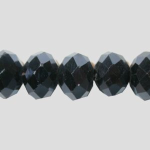 Rondelle - Faceted - 8 x 6mm - Hematite - 40cm Strand