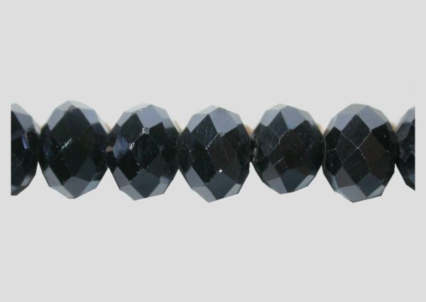 Rondelle - Faceted - 8 x 6mm - Hematite - 40cm Strand