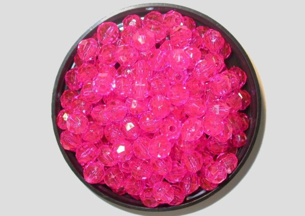 Faceted - 8mm - Hot Pink - Price per piece