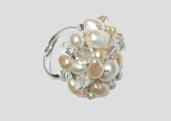 Crystal Pearl Ring