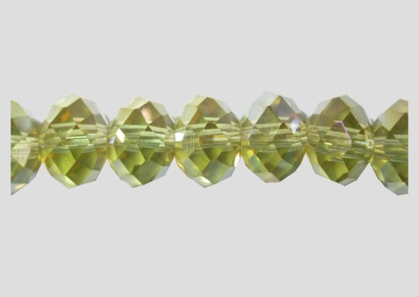 Rondelle - Faceted - 6 x 4mm - Lime - 40cm Strand