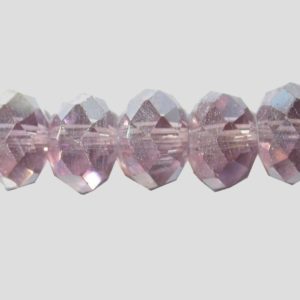 Rondelle - Faceted - 6 x 4mm - Light Amethyst AB - 40cm Strand