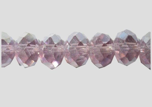 Rondelle - Faceted - 6 x 4mm - Light Amethyst AB - 40cm Strand