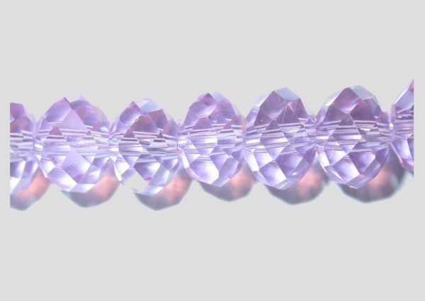 Rondelle - Faceted - 8 x 6mm - Light Azure - 40cm Strand