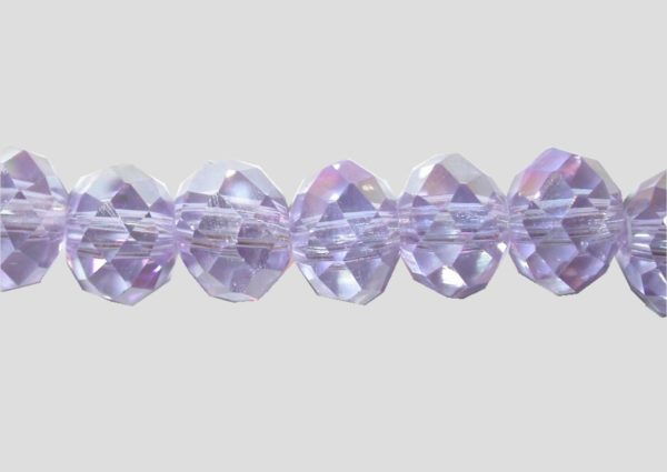 Rondelle - Faceted - 6 x 4mm - Light Azure AB - 40cm Strand