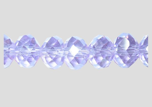 Rondelle - Faceted - 8 x 6mm - Light Azure Luster - 40cm Strand