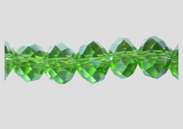 Rondelle - Faceted - 8 x 6mm - Light Emerald - 40cm Strand