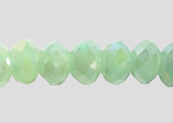 Rondelle - Faceted - 4 x 3mm - Light Green Opal - 33cm Strand