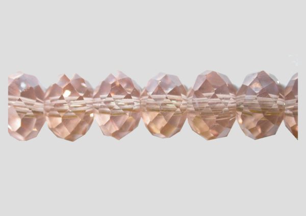 Rondelle - Faceted - 8 x 6mm - Light Peach - 40cm Strand