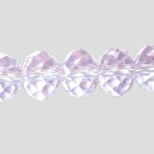 Rondelle - Faceted - 8 x 6mm - Light Rose - 40cm Strand