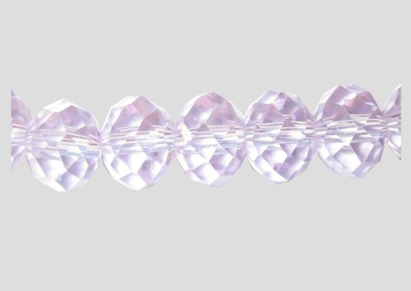 Rondelle - Faceted - 8 x 6mm - Light Rose - 40cm Strand