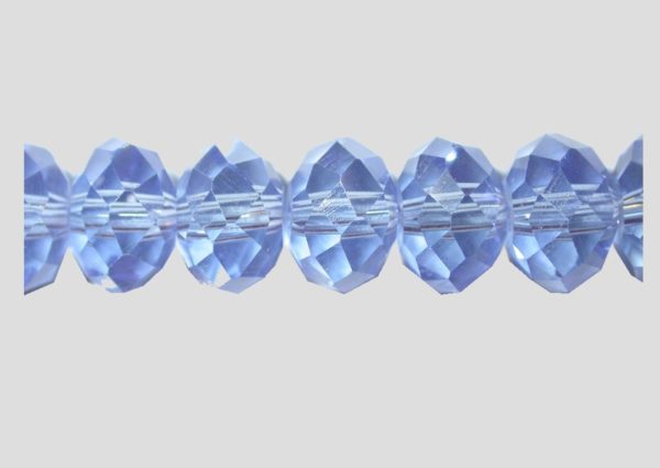 Rondelle - Faceted - 8 x 6mm - Light Sapphire - 40cm Strand