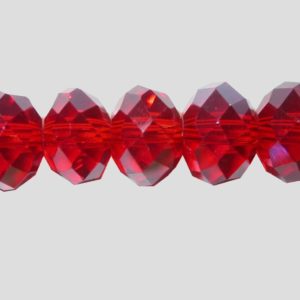 Rondelle - Faceted - 6 x 4mm - Siam - 40cm Strand