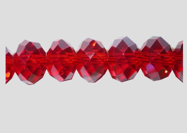 Rondelle - Faceted - 6 x 4mm - Siam - 40cm Strand