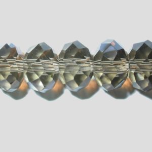 Rondelle - Faceted - 8 x 6mm - Light Smokey Quartz - 40cm Strand