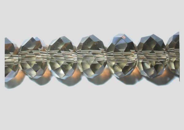 Rondelle - Faceted - 8 x 6mm - Light Smokey Quartz - 40cm Strand