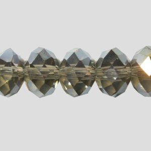 Rondelle - Faceted - 8 x 6mm - Lt Smokey Quartz Luster - 40cm St