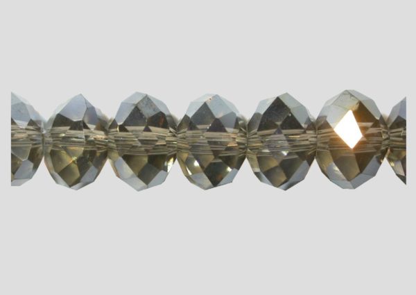 Rondelle - Faceted - 8 x 6mm - Lt Smokey Quartz Luster - 40cm St