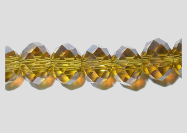 Rondelle - Faceted - 8 x 6mm - Light Topaz - 40cm Strand