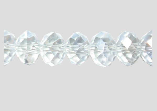 Rondelle - Faceted - 8 x 6mm - Moonlight - 40cm Strand