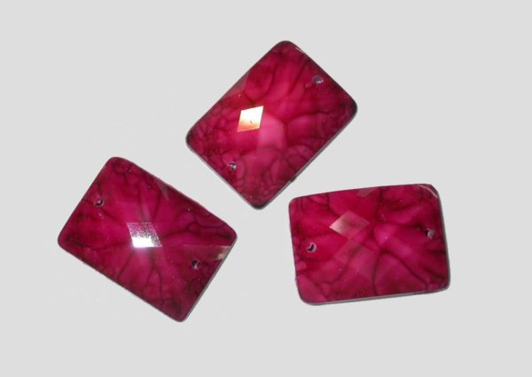 Rectangle - 26 x 7mm - Marbled Red