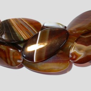 Agate - 50mm Flat Oval - 33cm Strand