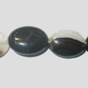 Agate - 18 x 13mm Flat Oval - 19cm Strand