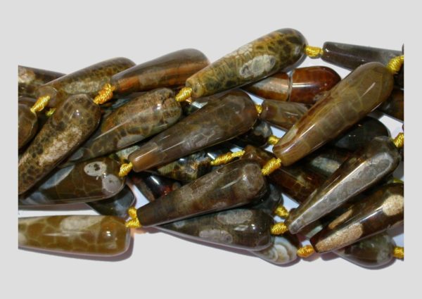 Tiger Agate - 28mm Drop - 36cm Strand