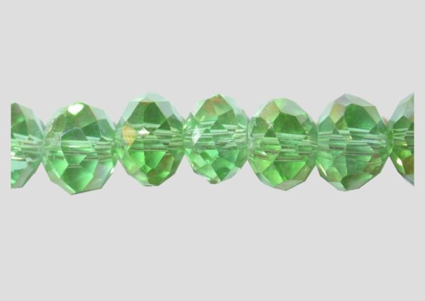 Rondelle - Faceted - 8 x 6mm - Peridot AB - 40cm Strand