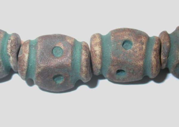 Carved Pottery Beads - 20 x 15mm - 41cm Strand