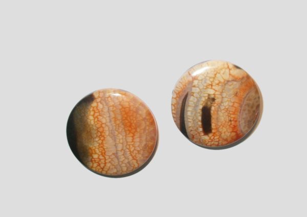 Agate - Puffy Round Flat.  37 - 43mm Bead size