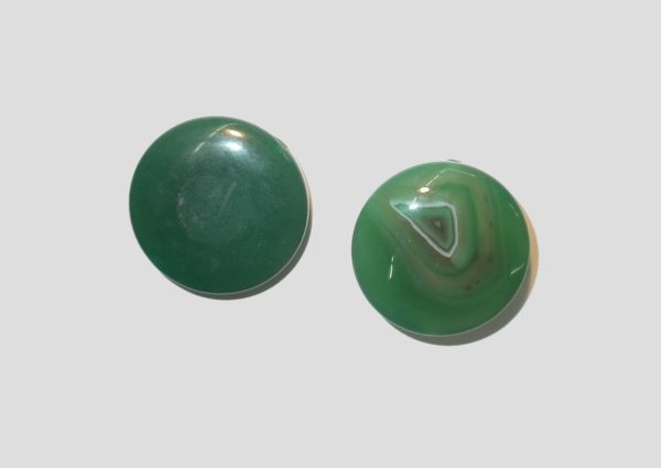 Agate - Puffy Round Flat.  37 - 43mm Bead size